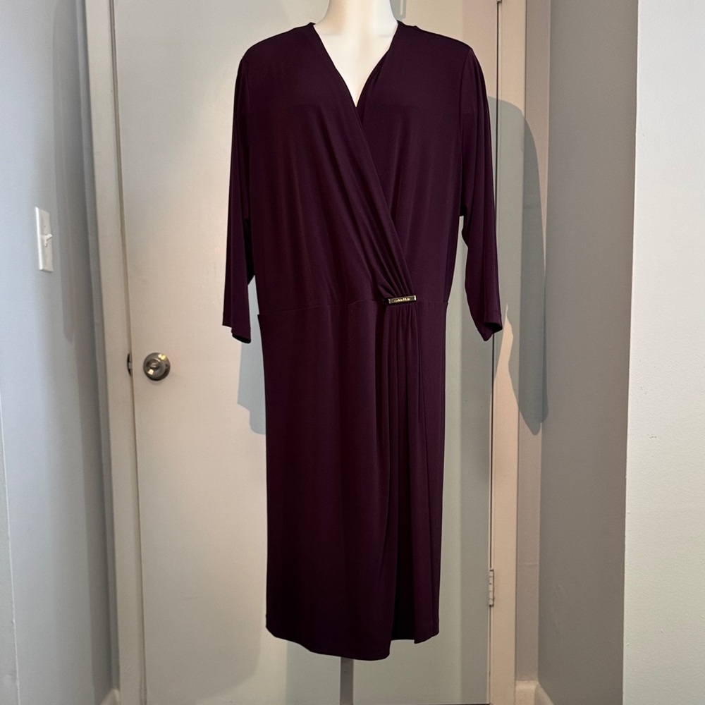 Elegant Calvin Klein Burgundy Wrap Dress 22W